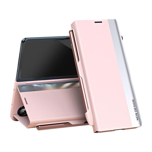 Side Electroplated Adsorption Leather Phone Case with Pen Slot