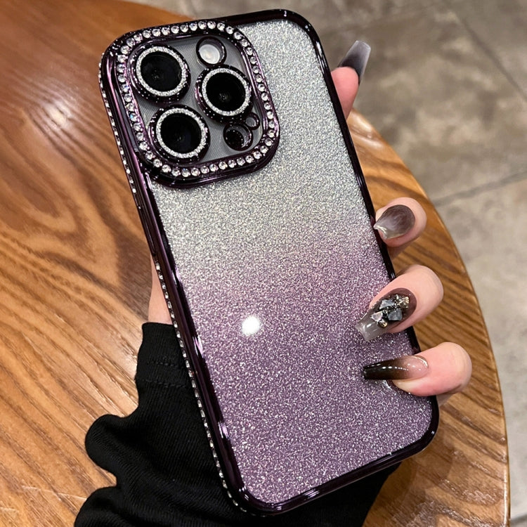 Diamond Gradient Glitter TPU Phone Case, For iPhone 16 Pro Max, For iPhone 16 Pro, For iPhone 16 Plus, For iPhone 16, For iPhone 15 Pro Max