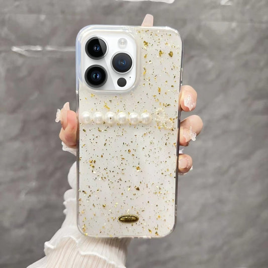 Gold Foil Pearl Bow TPU Phone Case, For iPhone 13 Pro Max, For iPhone 13 Pro, For iPhone 13, For iPhone  12, For iPhone 12 Pro Max
