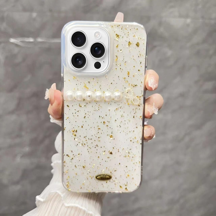 Gold Foil Pearl Bow TPU Phone Case, For iPhone 16 Pro Max, For iPhone 16 Pro, For iPhone 16 Plus, For iPhone 16, For iPhone 15 Pro Max, For iPhone 15 Pro, For iPhone 15 Plus, For iPhone 15, For iPhone 14 Plus, For iPhone 14, For iPhone 14 Pro