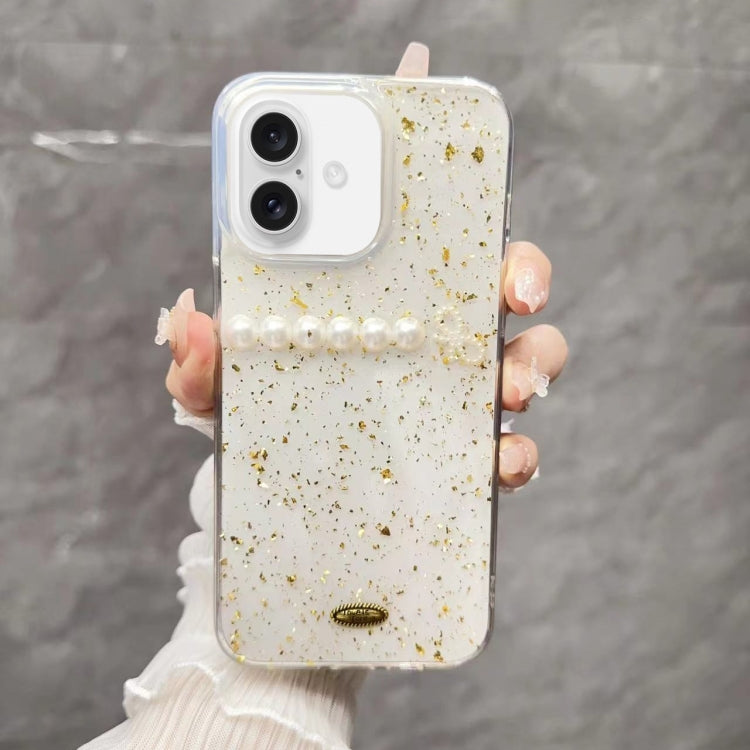 Gold Foil Pearl Bow TPU Phone Case, For iPhone 16 Pro Max, For iPhone 16 Pro, For iPhone 16 Plus, For iPhone 16, For iPhone 15 Pro Max, For iPhone 15 Pro, For iPhone 15 Plus, For iPhone 15, For iPhone 14 Plus, For iPhone 14, For iPhone 14 Pro