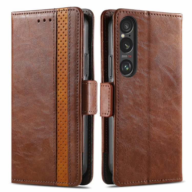 CaseNeo Splicing Dual Magnetic Buckle Leather Phone Case, For Sony Xperia 10 VI, For Sony Xperia 1 VI, For Sony Xperia 5 VI