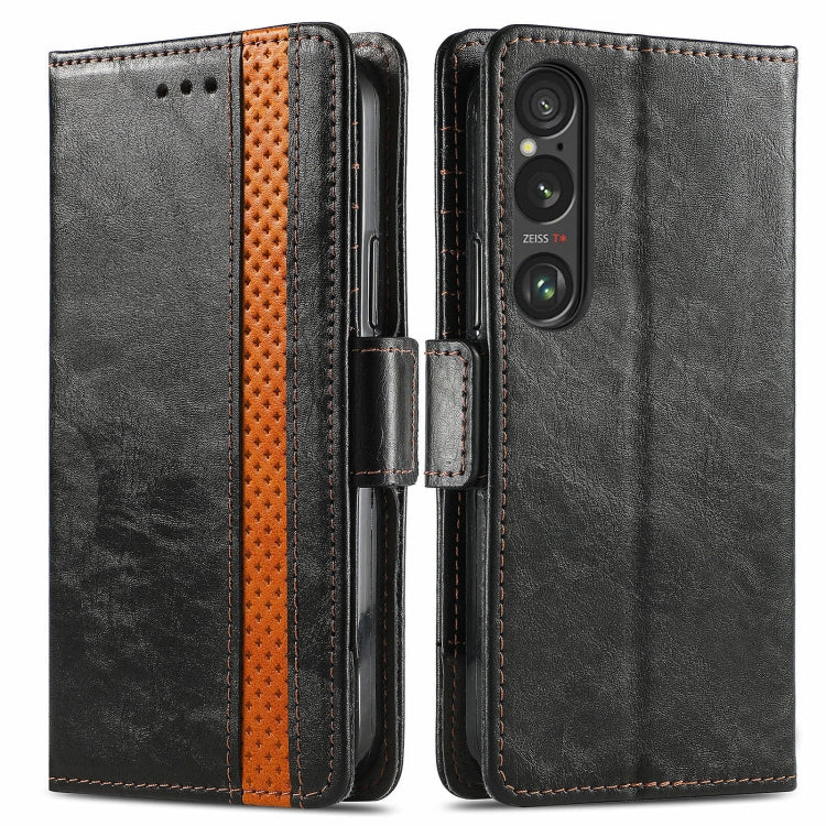 CaseNeo Splicing Dual Magnetic Buckle Leather Phone Case, For Sony Xperia 10 VI, For Sony Xperia 1 VI, For Sony Xperia 5 VI