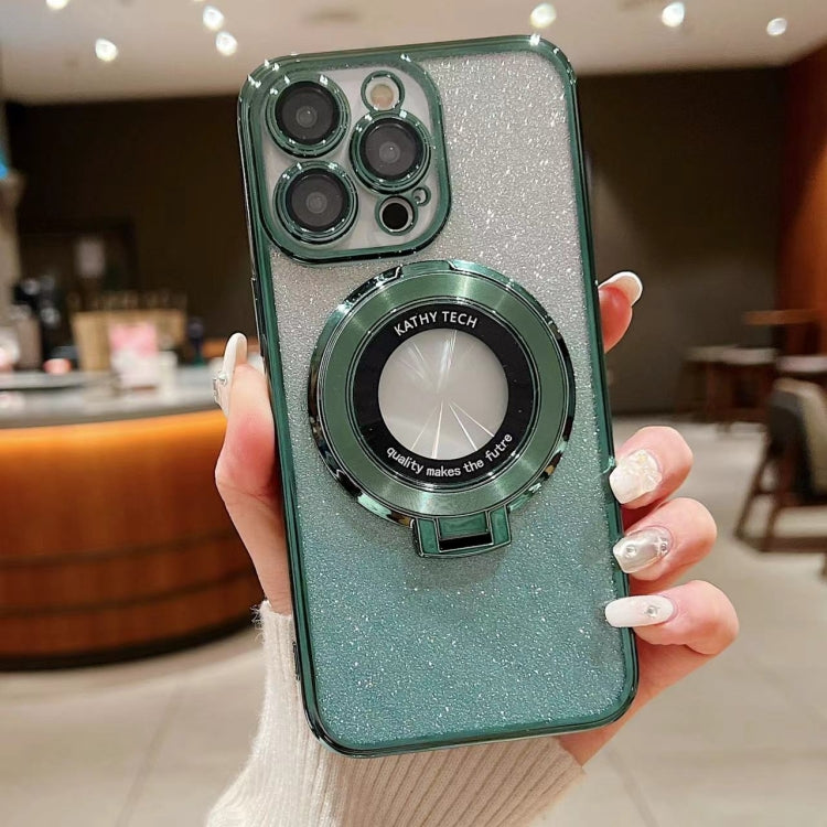 Electroplated Holder Gradient Glitter MagSafe Phone Case, For iPhone 15 Pro Max, For iPhone 15 Pro, For iPhone 15 Plus, For iPhone 15