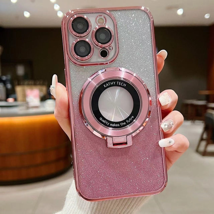 Electroplated Holder Gradient Glitter MagSafe Phone Case, For iPhone 15 Pro Max, For iPhone 15 Pro, For iPhone 15 Plus, For iPhone 15
