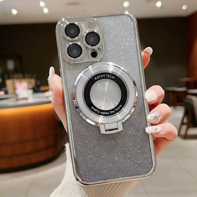 Electroplated Holder Gradient Glitter MagSafe Phone Case, For iPhone 15 Pro Max, For iPhone 15 Pro, For iPhone 15 Plus, For iPhone 15