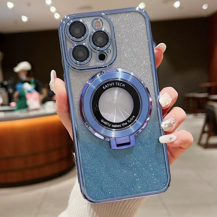 Electroplated Holder Gradient Glitter MagSafe Phone Case, For iPhone 15 Pro Max, For iPhone 15 Pro, For iPhone 15 Plus, For iPhone 15