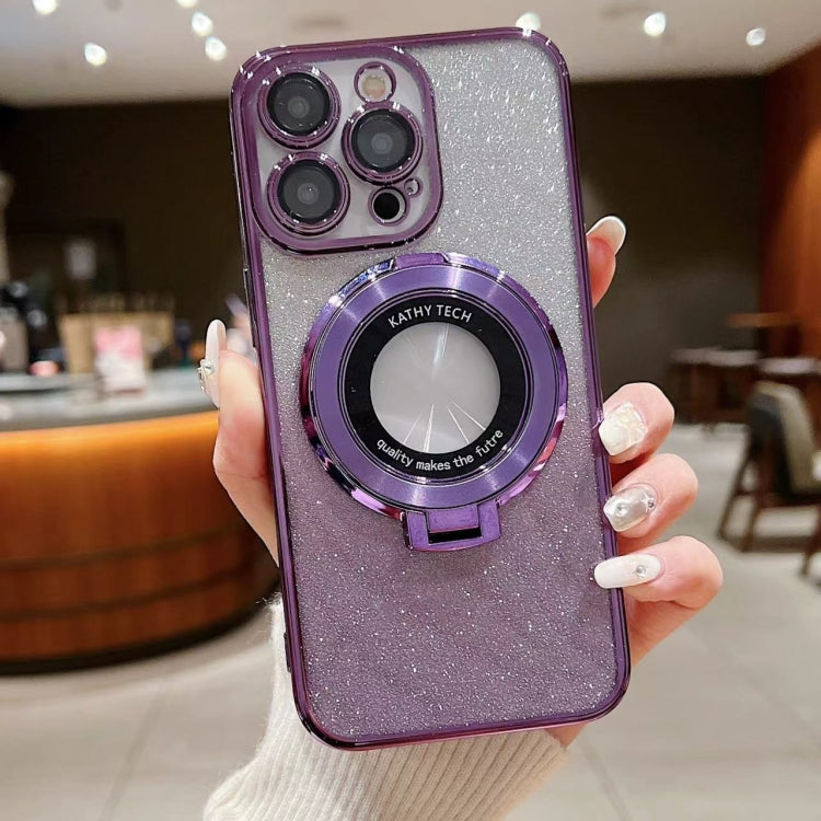 Electroplated Holder Gradient Glitter MagSafe Phone Case, For iPhone 15 Pro Max, For iPhone 15 Pro, For iPhone 15 Plus, For iPhone 15
