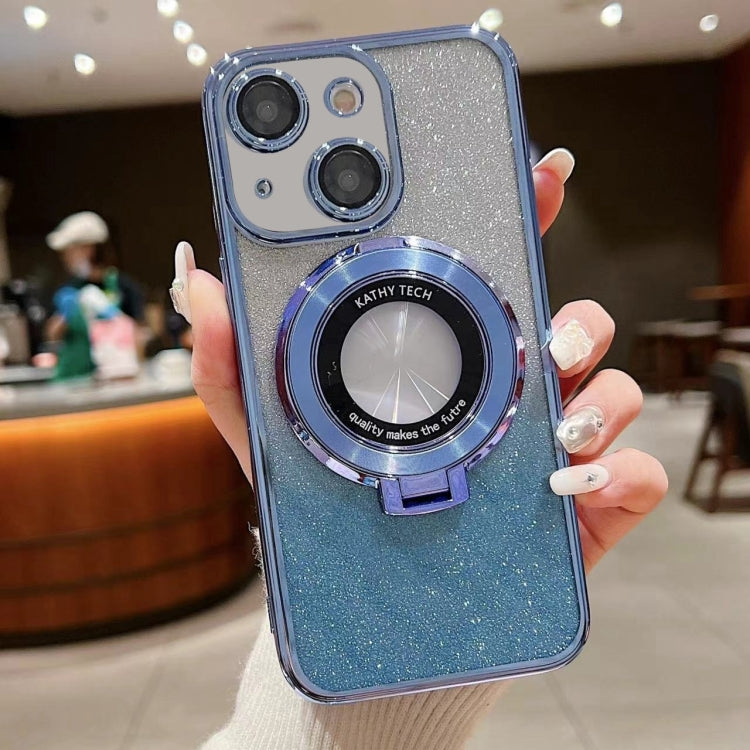 Electroplated Holder Gradient Glitter MagSafe Phone Case, For iPhone 15 Pro Max, For iPhone 15 Pro, For iPhone 15 Plus, For iPhone 15