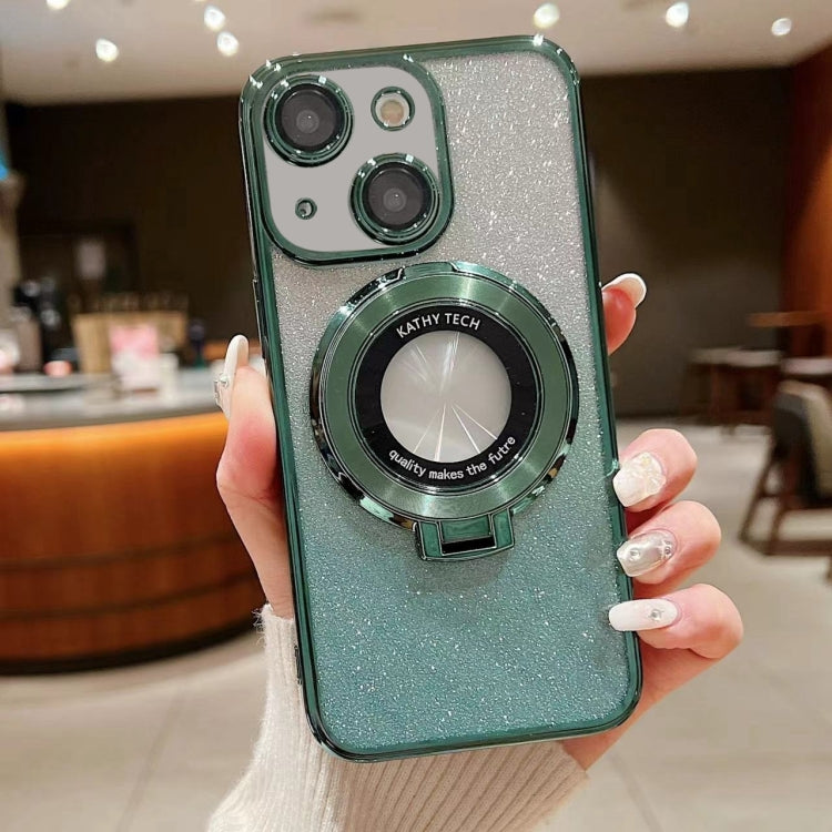 Electroplated Holder Gradient Glitter MagSafe Phone Case, For iPhone 15 Pro Max, For iPhone 15 Pro, For iPhone 15 Plus, For iPhone 15