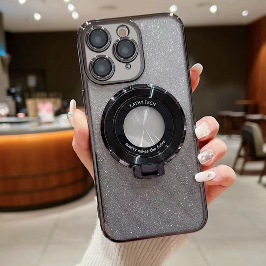 Electroplated Holder Gradient Glitter MagSafe Phone Case, For iPhone 11 Pro Max, For iPhone  11, For iPhone 11 Pro, For iPhone XR