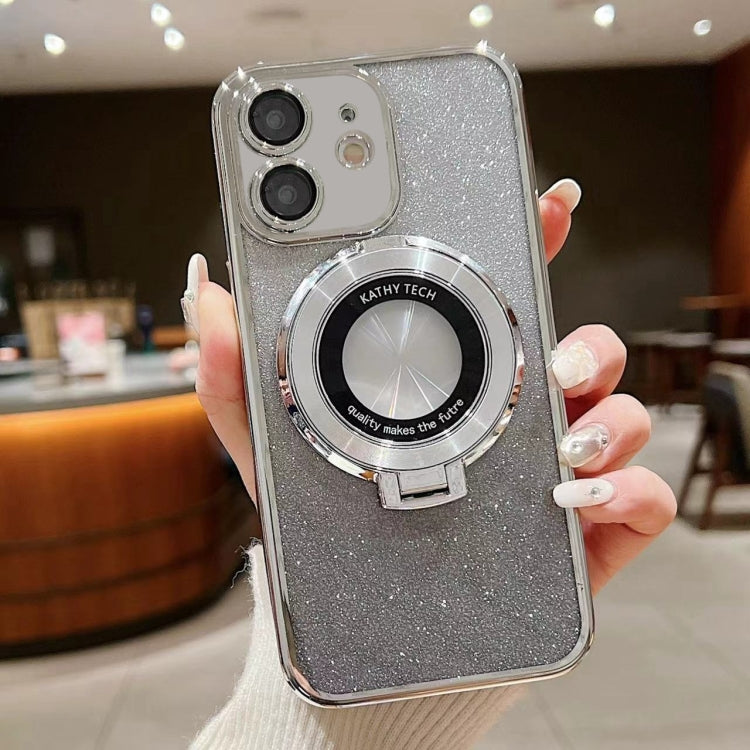 Electroplated Holder Gradient Glitter MagSafe Phone Case, For iPhone 11 Pro Max, For iPhone  11, For iPhone 11 Pro, For iPhone XR