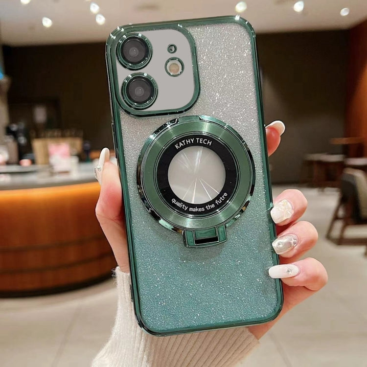 Electroplated Holder Gradient Glitter MagSafe Phone Case, For iPhone 11 Pro Max, For iPhone  11, For iPhone 11 Pro, For iPhone XR