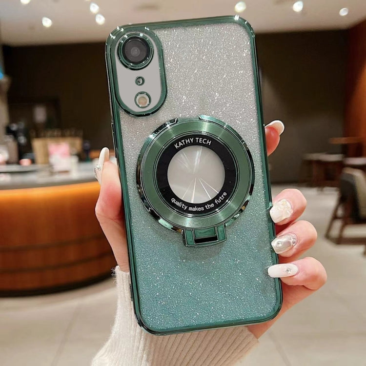 Electroplated Holder Gradient Glitter MagSafe Phone Case, For iPhone 11 Pro Max, For iPhone  11, For iPhone 11 Pro, For iPhone XR