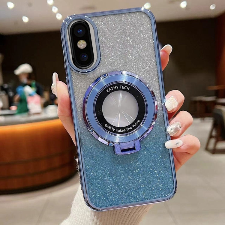 Electroplated Holder Gradient Glitter MagSafe Phone Case, For iPhone 7 / 8 / SE 2022, For iPhone X / XS, For  iPhone 7 Plus / 8 Plus