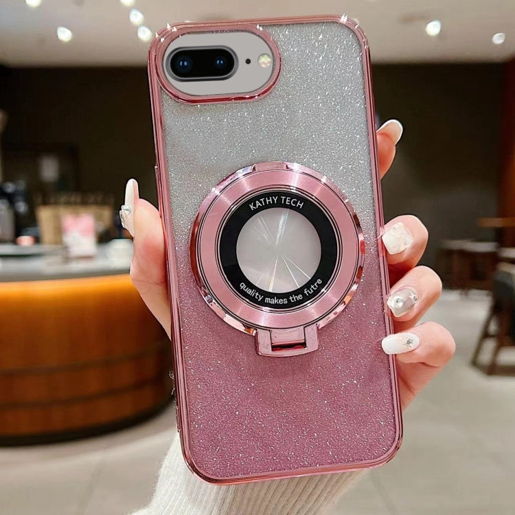 Electroplated Holder Gradient Glitter MagSafe Phone Case, For iPhone 7 / 8 / SE 2022, For iPhone X / XS, For  iPhone 7 Plus / 8 Plus