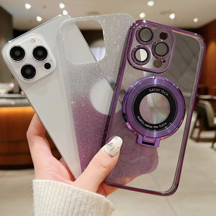 Electroplated Holder Gradient Glitter MagSafe Phone Case, For iPhone 15 Pro Max, For iPhone 15 Pro, For iPhone 15 Plus, For iPhone 15