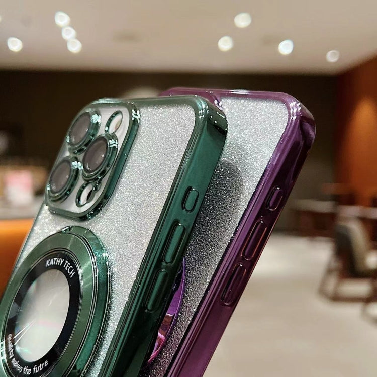 Electroplated Holder Gradient Glitter MagSafe Phone Case, For iPhone 15 Pro Max, For iPhone 15 Pro, For iPhone 15 Plus, For iPhone 15