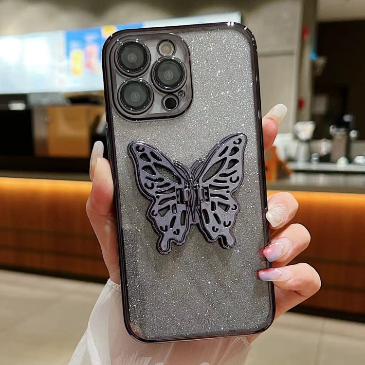 Electroplated Gradient Glitter 3D Butterfly TPU Phone Case, For iPhone 16 Pro Max, For iPhone 16 Pro, For iPhone 16 Plus, For iPhone 16, For iPhone 15 Pro Max, For iPhone 15 Pro