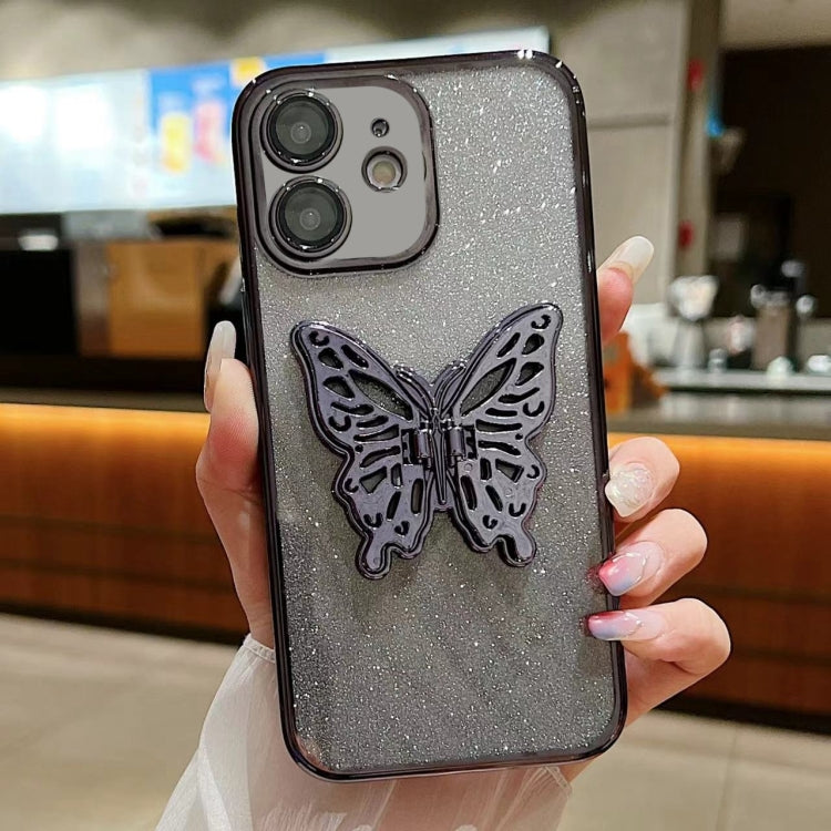 Electroplated Gradient Glitter 3D Butterfly TPU Phone Case, For iPhone 13 Pro, For iPhone 13, For iPhone 13 mini, For iPhone 12, For iPhone 12 Pro Max, For iPhone 12 Pro