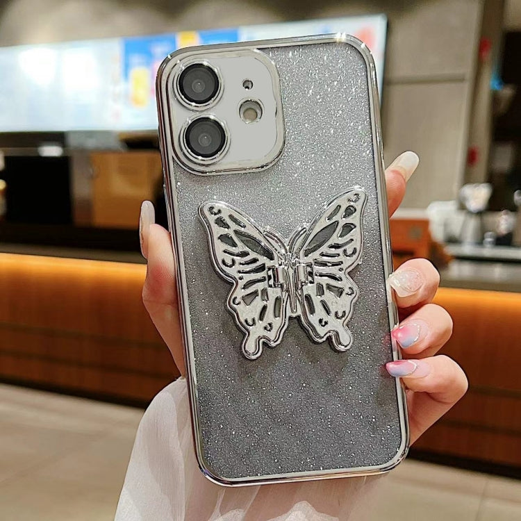 Electroplated Gradient Glitter 3D Butterfly TPU Phone Case, For iPhone 13 Pro, For iPhone 13, For iPhone 13 mini, For iPhone 12, For iPhone 12 Pro Max, For iPhone 12 Pro