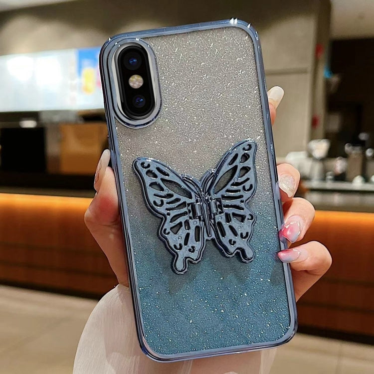 Electroplated Gradient Glitter 3D Butterfly TPU Phone Case, For iPhone 7 / 8 / SE 2022, For iPhone X / XS, For iPhone 7 Plus / 8 Plus