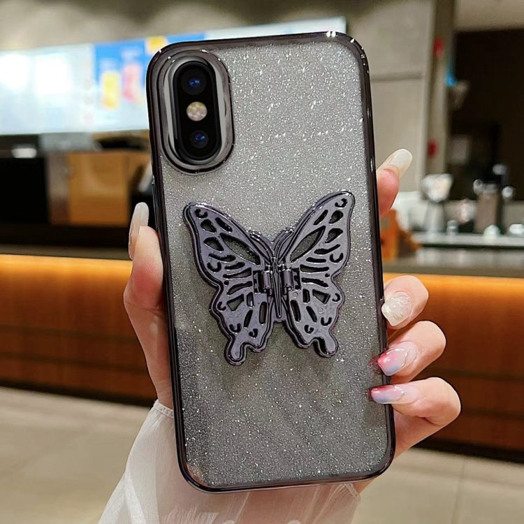 Electroplated Gradient Glitter 3D Butterfly TPU Phone Case, For iPhone 7 / 8 / SE 2022, For iPhone X / XS, For iPhone 7 Plus / 8 Plus