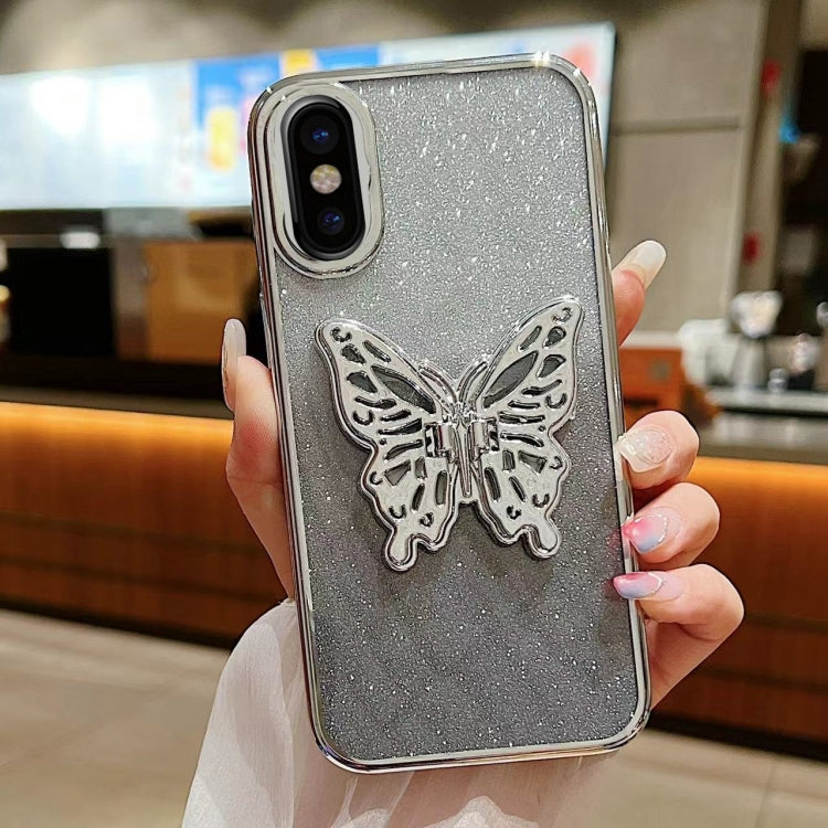 Electroplated Gradient Glitter 3D Butterfly TPU Phone Case, For iPhone 7 / 8 / SE 2022, For iPhone X / XS, For iPhone 7 Plus / 8 Plus