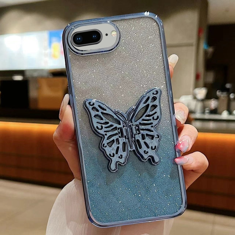 Electroplated Gradient Glitter 3D Butterfly TPU Phone Case, For iPhone 7 / 8 / SE 2022, For iPhone X / XS, For iPhone 7 Plus / 8 Plus