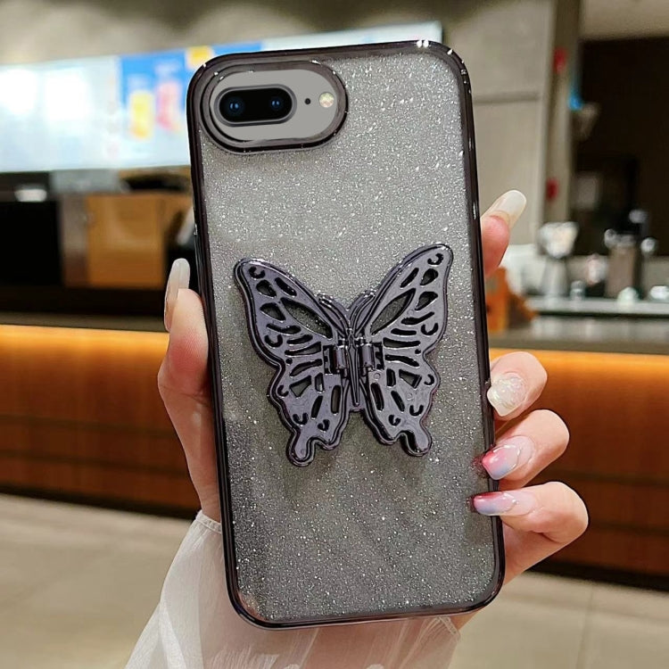 Electroplated Gradient Glitter 3D Butterfly TPU Phone Case, For iPhone 7 / 8 / SE 2022, For iPhone X / XS, For iPhone 7 Plus / 8 Plus