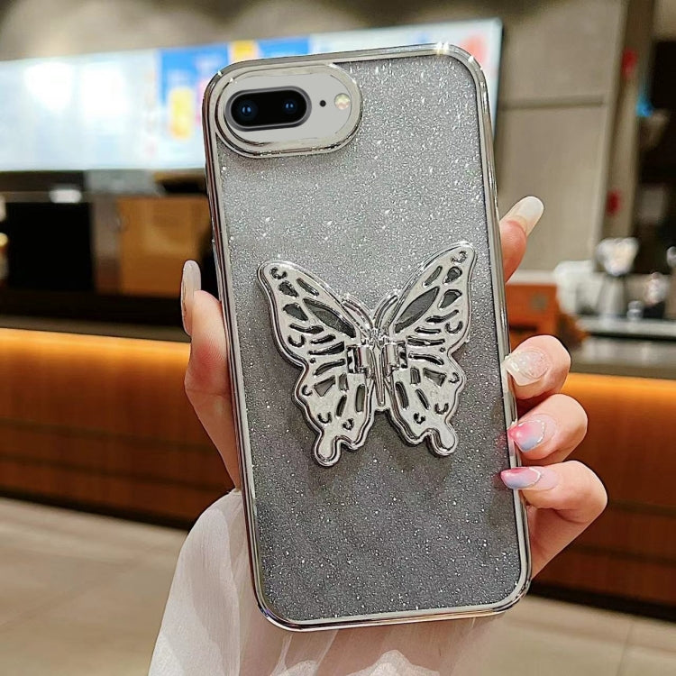 Electroplated Gradient Glitter 3D Butterfly TPU Phone Case, For iPhone 7 / 8 / SE 2022, For iPhone X / XS, For iPhone 7 Plus / 8 Plus