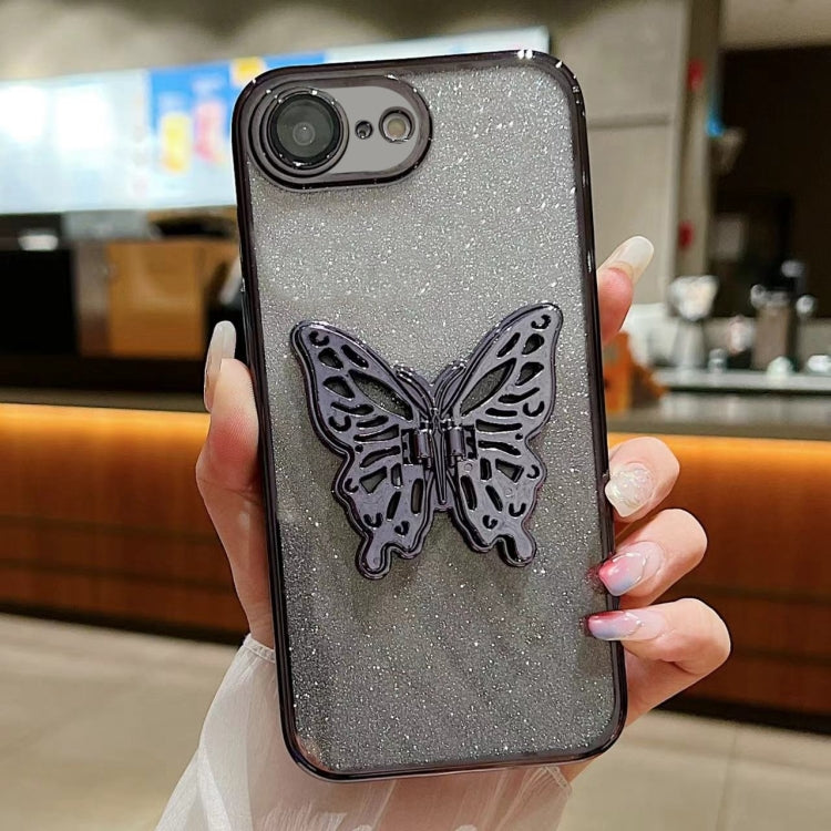 Electroplated Gradient Glitter 3D Butterfly TPU Phone Case, For iPhone 7 / 8 / SE 2022, For iPhone X / XS, For iPhone 7 Plus / 8 Plus