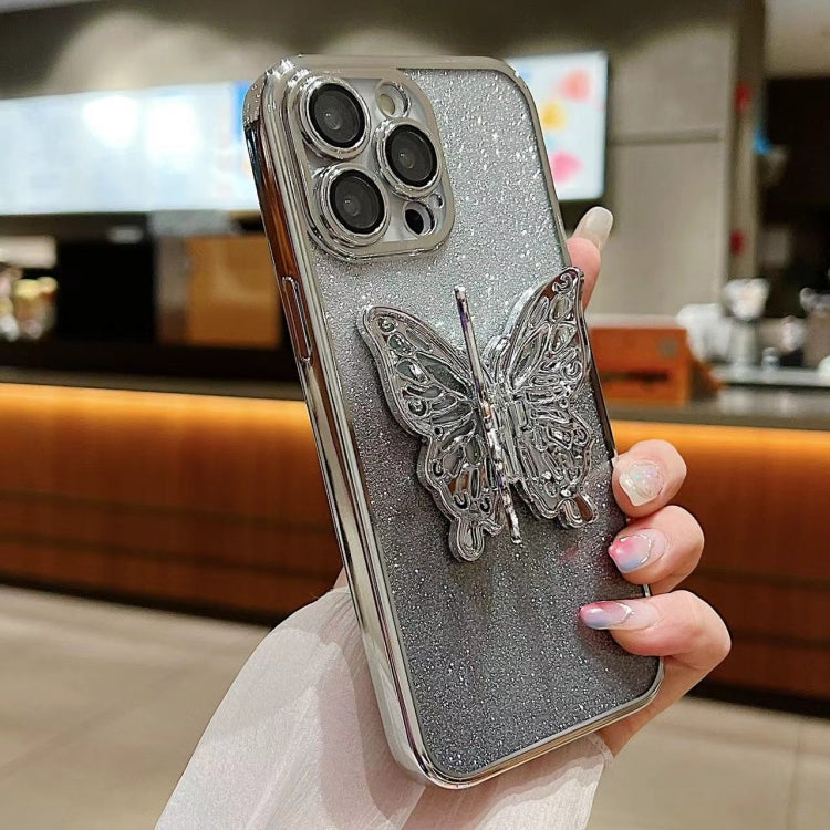 Electroplated Gradient Glitter 3D Butterfly TPU Phone Case, For iPhone 12 mini, For iPhone 11 Pro Max, For iPhone 11, For iPhone 11 Pro, For iPhone XR, For iPhone XS Max