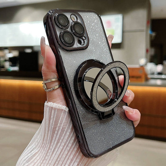 Plated Mirror Holder Gradient Glitter MagSafe Phone Case, For iPhone  12 Pro, For iPhone 12 mini, For iPhone 11 Pro Max