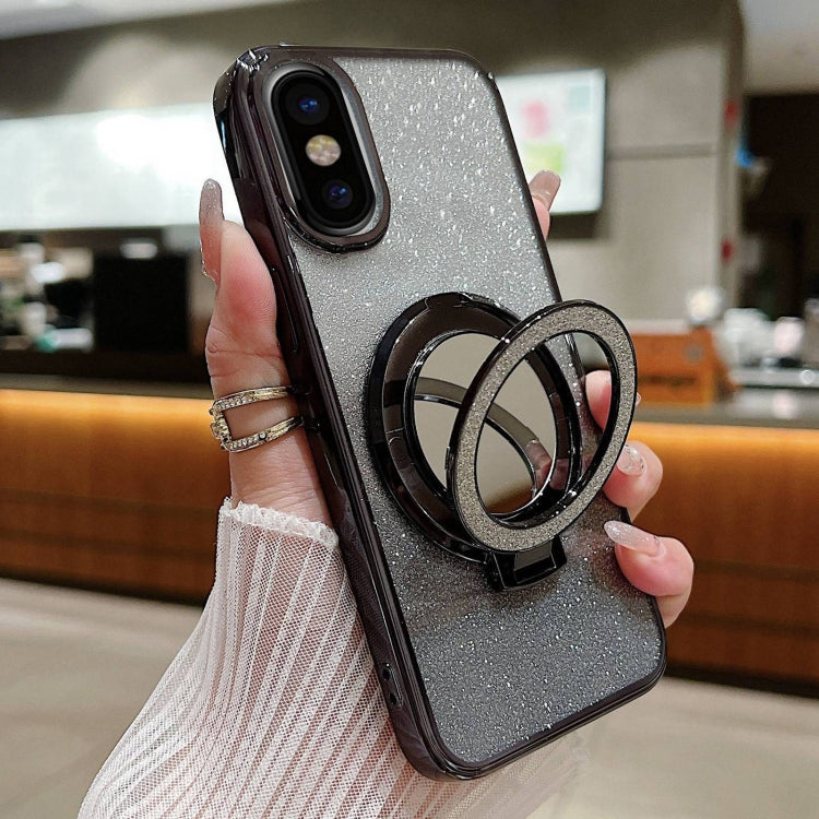 Plated Mirror Holder Gradient Glitter MagSafe Phone Case, For iPhone XS Max, For iPhone 7 / 8 / SE 2022, For iPhone X / XS