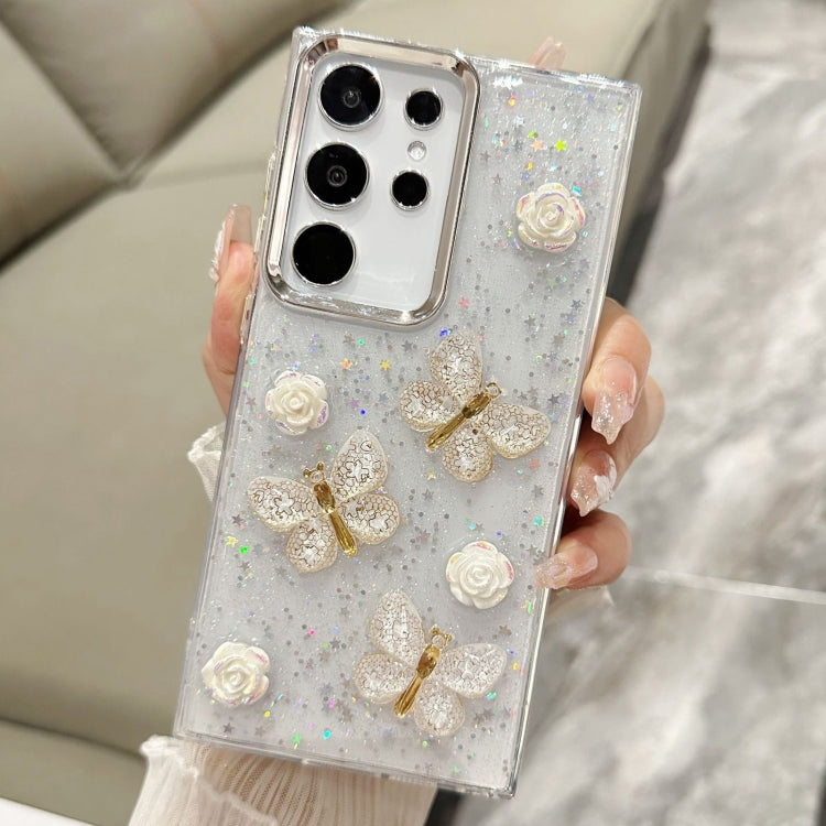 Three-dimensional Butterfly Glitter TPU  Phone Case, For Samsung Galaxy S23 FE 5G, For Samsung Galaxy S23 Ultra 5G, For Samsung Galaxy S23+ 5G, For Samsung Galaxy S23 5G, For Samsung Galaxy S22 Ultra 5G, For Samsung Galaxy S22+ 5G