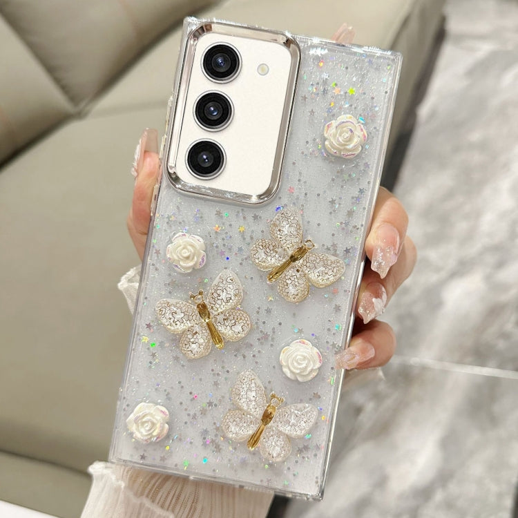 Three-dimensional Butterfly Glitter TPU  Phone Case, For Samsung Galaxy S23 FE 5G, For Samsung Galaxy S23 Ultra 5G, For Samsung Galaxy S23+ 5G, For Samsung Galaxy S23 5G, For Samsung Galaxy S22 Ultra 5G, For Samsung Galaxy S22+ 5G