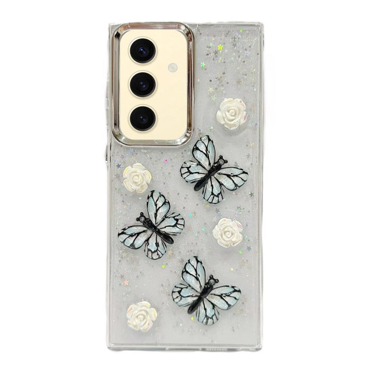 Three-dimensional Butterfly Glitter TPU  Phone Case, For Samsung Galaxy S25 Ultra 5G, For Samsung Galaxy A16 5G, For Samsung Galaxy S24 FE 5G, For Samsung Galaxy A55, For Samsung Galaxy A35, For Samsung Galaxy S24 Ultra 5G, For Samsung Galaxy S24+ 5G