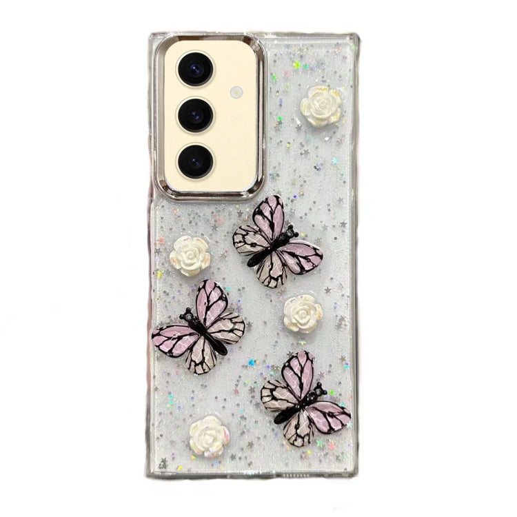 Three-dimensional Butterfly Glitter TPU  Phone Case, For Samsung Galaxy S25 Ultra 5G, For Samsung Galaxy A16 5G, For Samsung Galaxy S24 FE 5G, For Samsung Galaxy A55, For Samsung Galaxy A35, For Samsung Galaxy S24 Ultra 5G, For Samsung Galaxy S24+ 5G