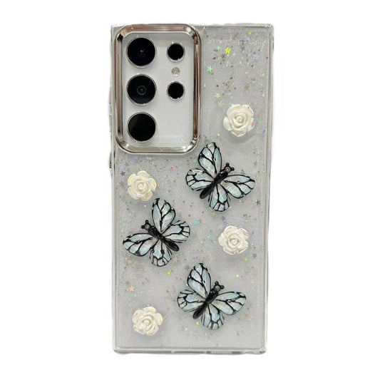 Three-dimensional Butterfly Glitter TPU  Phone Case, For Samsung Galaxy S25 Ultra 5G, For Samsung Galaxy A16 5G, For Samsung Galaxy S24 FE 5G, For Samsung Galaxy A55, For Samsung Galaxy A35, For Samsung Galaxy S24 Ultra 5G, For Samsung Galaxy S24+ 5G