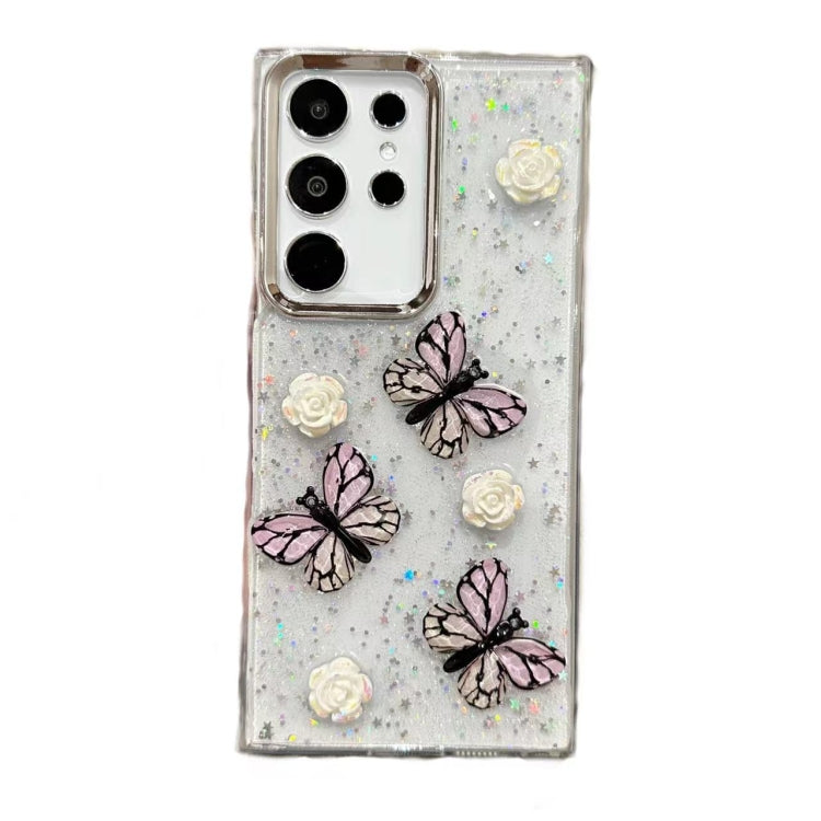 Three-dimensional Butterfly Glitter TPU  Phone Case, For Samsung Galaxy S25 Ultra 5G, For Samsung Galaxy A16 5G, For Samsung Galaxy S24 FE 5G, For Samsung Galaxy A55, For Samsung Galaxy A35, For Samsung Galaxy S24 Ultra 5G, For Samsung Galaxy S24+ 5G