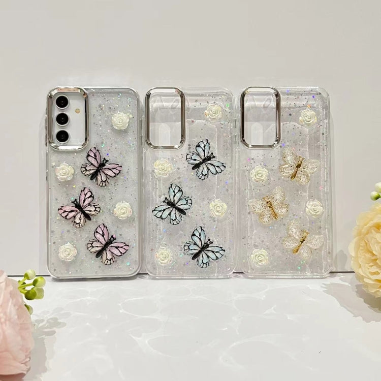 Three-dimensional Butterfly Glitter TPU  Phone Case, For Samsung Galaxy S25 Ultra 5G, For Samsung Galaxy A16 5G, For Samsung Galaxy S24 FE 5G, For Samsung Galaxy A55, For Samsung Galaxy A35, For Samsung Galaxy S24 Ultra 5G, For Samsung Galaxy S24+ 5G