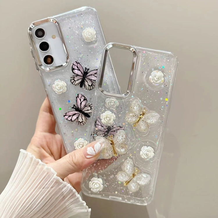 Three-dimensional Butterfly Glitter TPU  Phone Case, For Samsung Galaxy S23 FE 5G, For Samsung Galaxy S23 Ultra 5G, For Samsung Galaxy S23+ 5G, For Samsung Galaxy S23 5G, For Samsung Galaxy S22 Ultra 5G, For Samsung Galaxy S22+ 5G