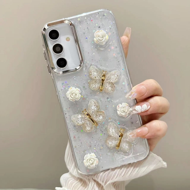 Three-dimensional Butterfly Glitter TPU  Phone Case, For Samsung Galaxy S25 Ultra 5G, For Samsung Galaxy A16 5G, For Samsung Galaxy S24 FE 5G, For Samsung Galaxy A55, For Samsung Galaxy A35, For Samsung Galaxy S24 Ultra 5G, For Samsung Galaxy S24+ 5G