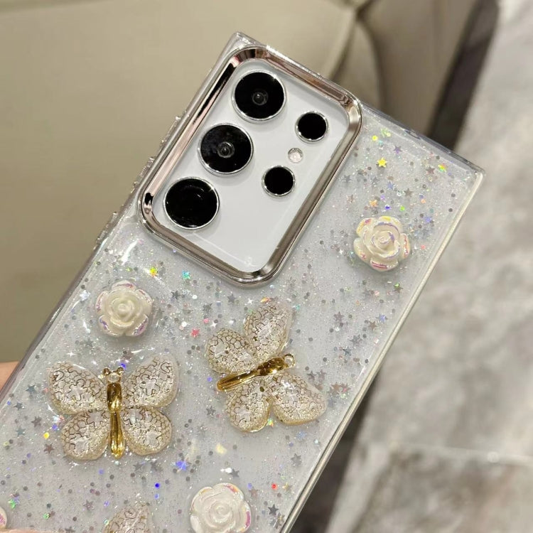 Three-dimensional Butterfly Glitter TPU  Phone Case, For Samsung Galaxy S23 FE 5G, For Samsung Galaxy S23 Ultra 5G, For Samsung Galaxy S23+ 5G, For Samsung Galaxy S23 5G, For Samsung Galaxy S22 Ultra 5G, For Samsung Galaxy S22+ 5G