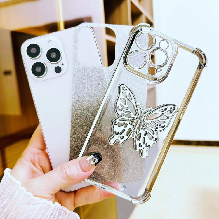 Electroplated Glitter 3D Butterfly Four-corner Shockproof TPU Phone Case, For iPhone 16 Pro Max, For iPhone 16 Pro, For iPhone 16 Plus, For iPhone 16, For iPhone 15 Pro Max, For iPhone 15 Pro