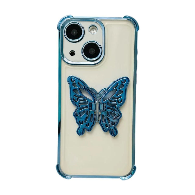 Electrpolated 3D Butterfly Holder TPU Phone Case, For iPhone 15 Pro Max, For iPhone 15 Pro, For iPhone 15 Plus, For iPhone 15
