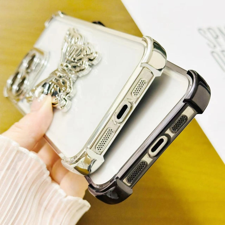 Electrpolated 3D Butterfly Holder TPU Phone Case, For iPhone 11 Pro, For iPhone XR, For iPhone XS Max, For iPhone 7 / 8 / SE 2022