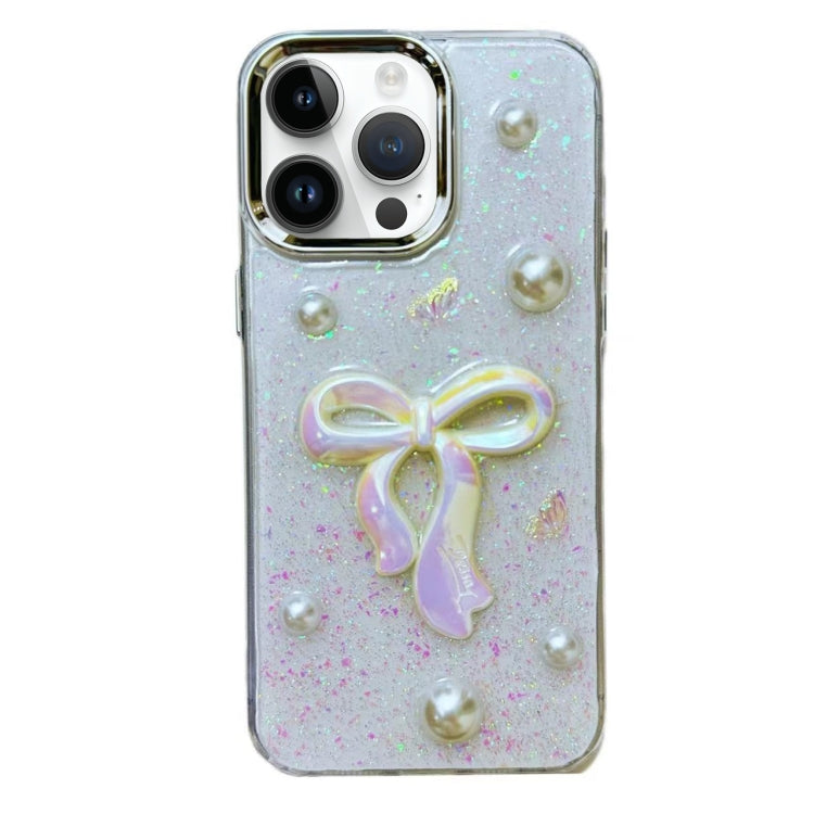 3D Bow Pearl Love Flower TPU Phone Case, For iPhone 16 Pro Max, For iPhone 16 Pro, For iPhone 16 Plus, For iPhone 16, For iPhone 15 Pro Max, For iPhone 15 Pro, For iPhone 15 Plus, For iPhone 15, For iPhone 14 Plus, For iPhone 14, For iPhone 14 Pro