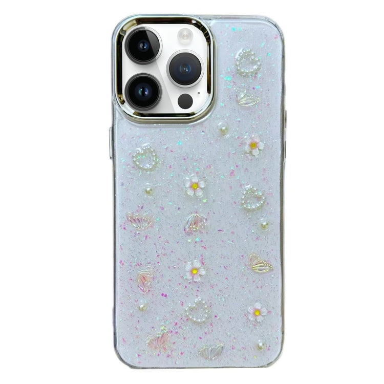 3D Bow Pearl Love Flower TPU Phone Case, For iPhone 13 Pro Max, For iPhone 13 Pro, For iPhone 13, For iPhone  12, For iPhone 12 Pro Max, For iPhone 12 Pro